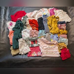 Mixed Baby Girls Clothing Bundle - Pink, Red, Yellow, Navy, Green